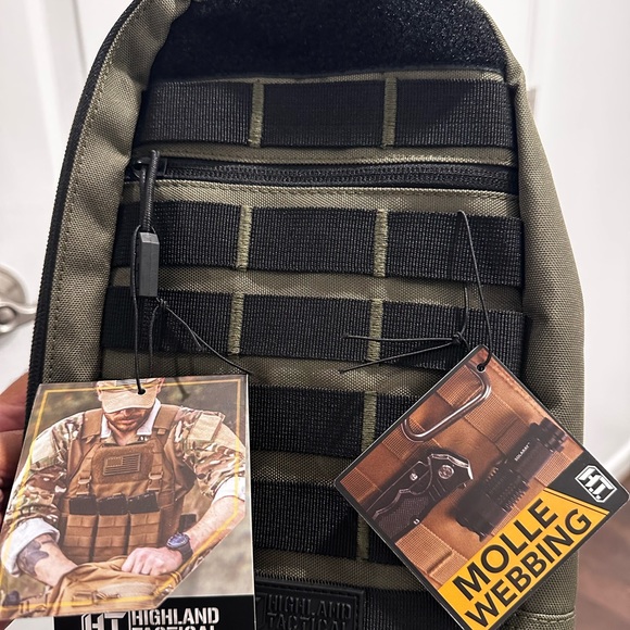 Highland Tactical EXPO Molle Webbing Crossbody Bag Adjustable Sling Bag - Green - Picture 9 of 15